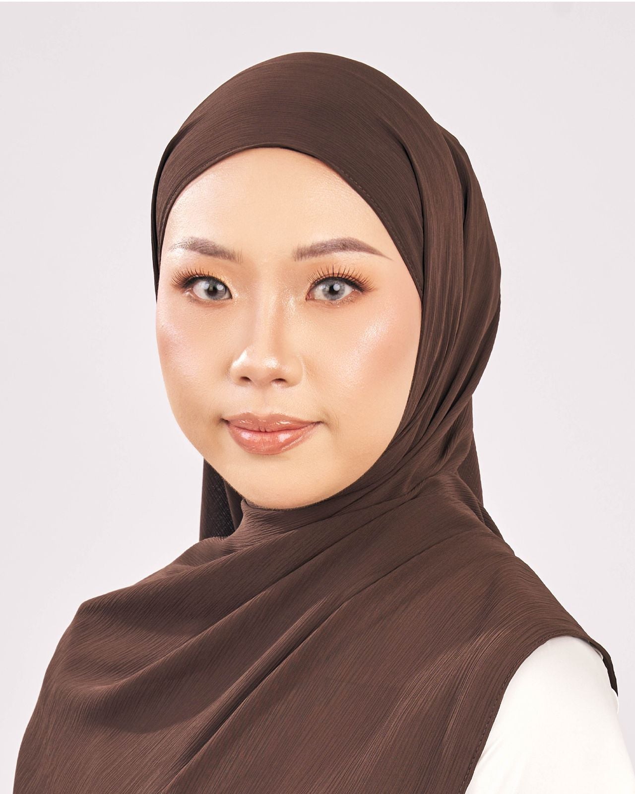 Dark Brown Texture Chiffon Shawl