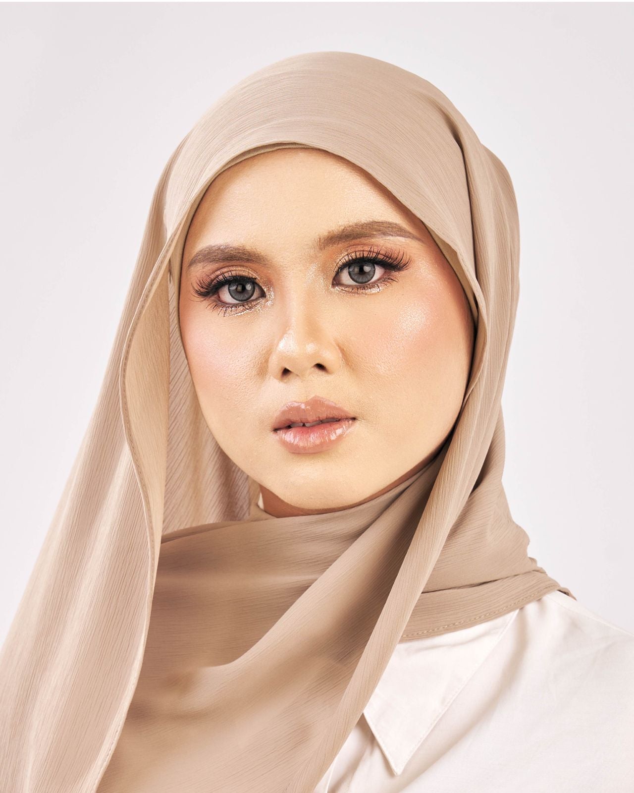 Khaki Texture Chiffon Shawl 
