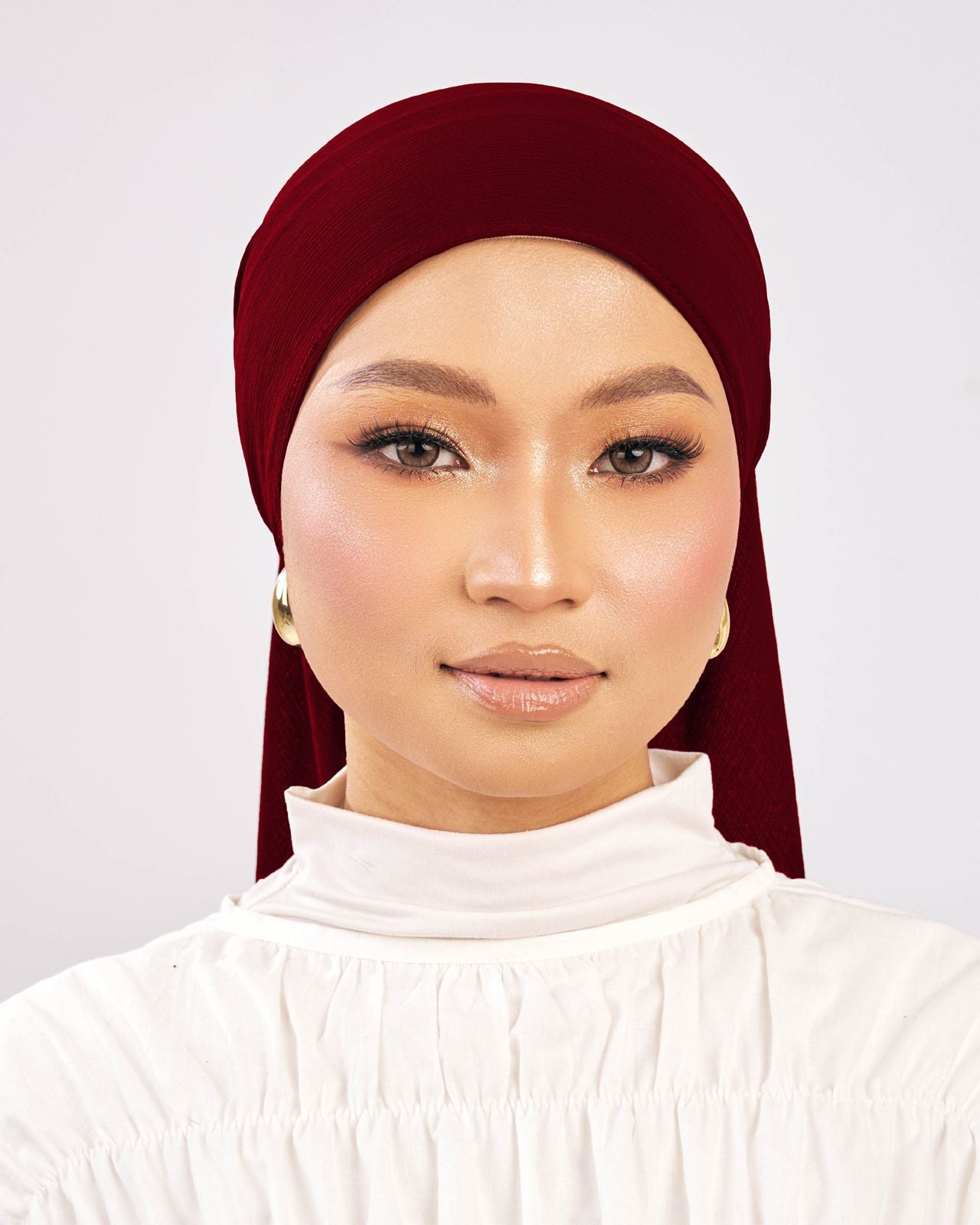 Maroon Texture Chiffon Shawl