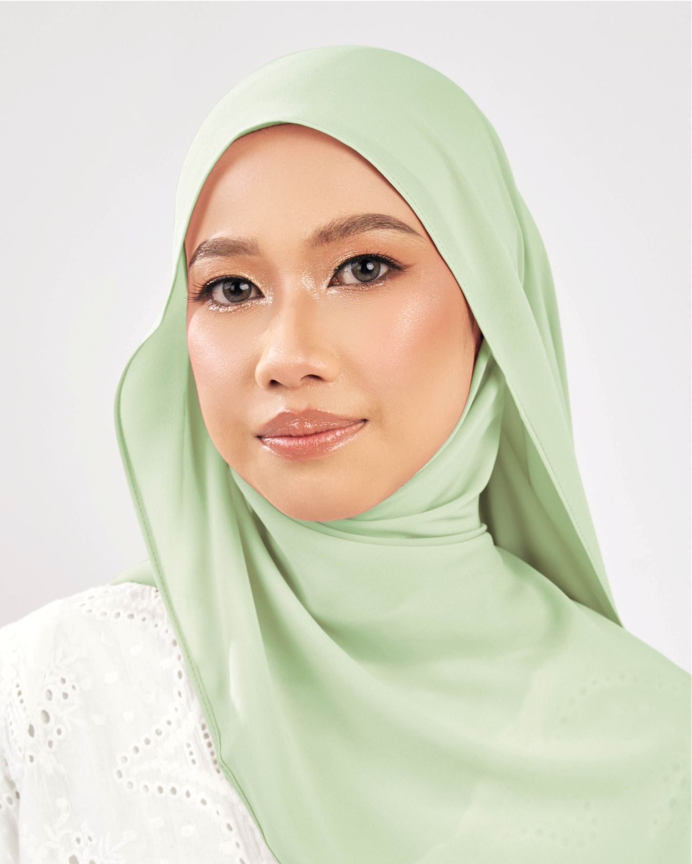 Tudung Shawl Diamond Chiffon tebal tak jarang hijau green Premium Hijab Malaysia
