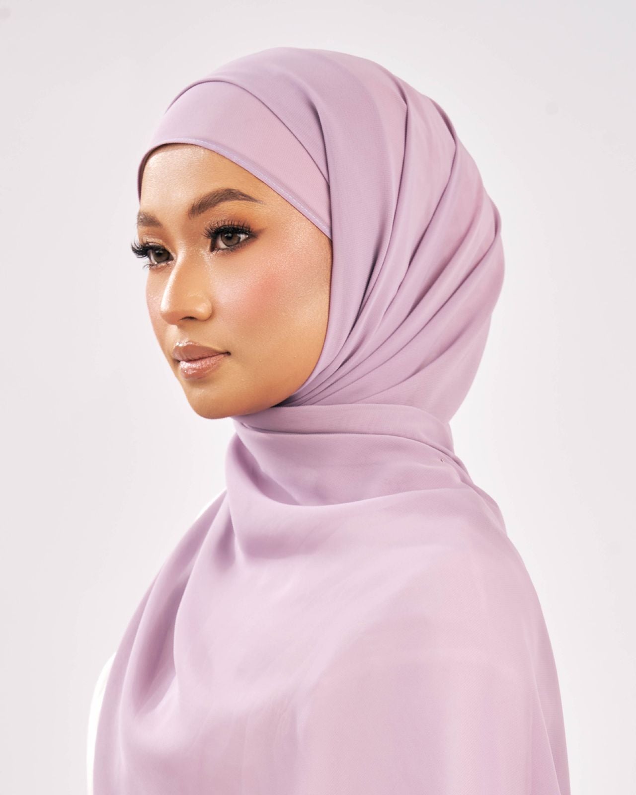 Tudung Shawl Keknis Light Chiffon ringan lembut deep lavender lilac purple Premium Hijab Malaysia